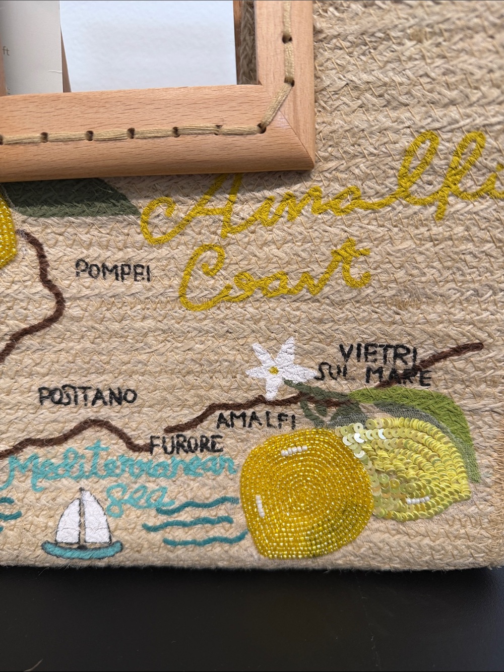 Antik Kraft | Italy Lemon Coastal Summer Beaded Jute Tote 🍋 - Picture 6 of 12